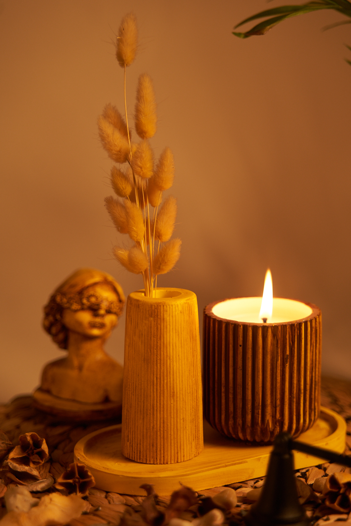 Indulge in Tranquility with our Decorative Scented Candle - Light Yellow - Marin Minerals